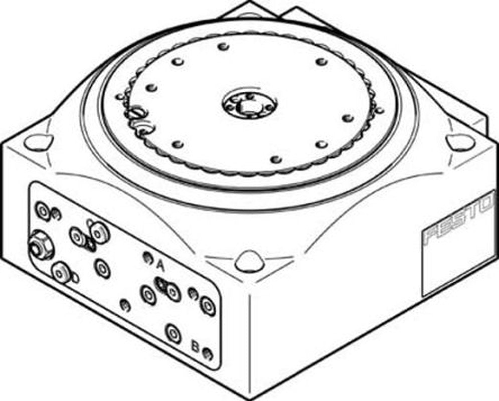 Festo DHTG-90-3-A Series 8 bar Double Acting Action Pneumatic Rotary Actuator, 90 mm Bore, 0.03 °