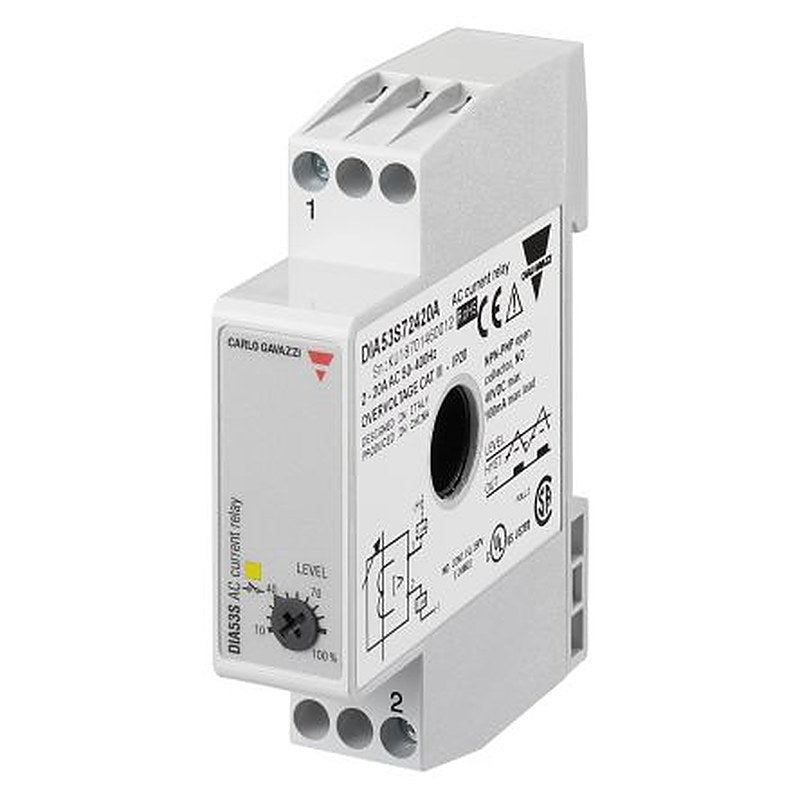 Carlo Gavazzi Monitoring Relay, 1 Phase, SPST, DIN Rail, 2A to 100A, 40 V dc