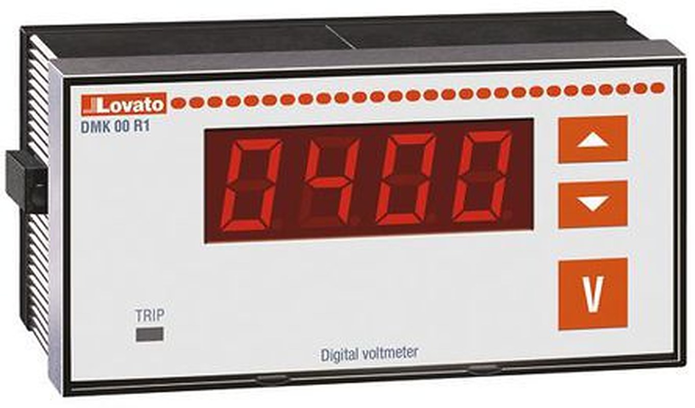 Lovato DMK Series Digital Voltmeter AC, LED Display 4-Digits ±0.25 %, 45 mm, 92 mm