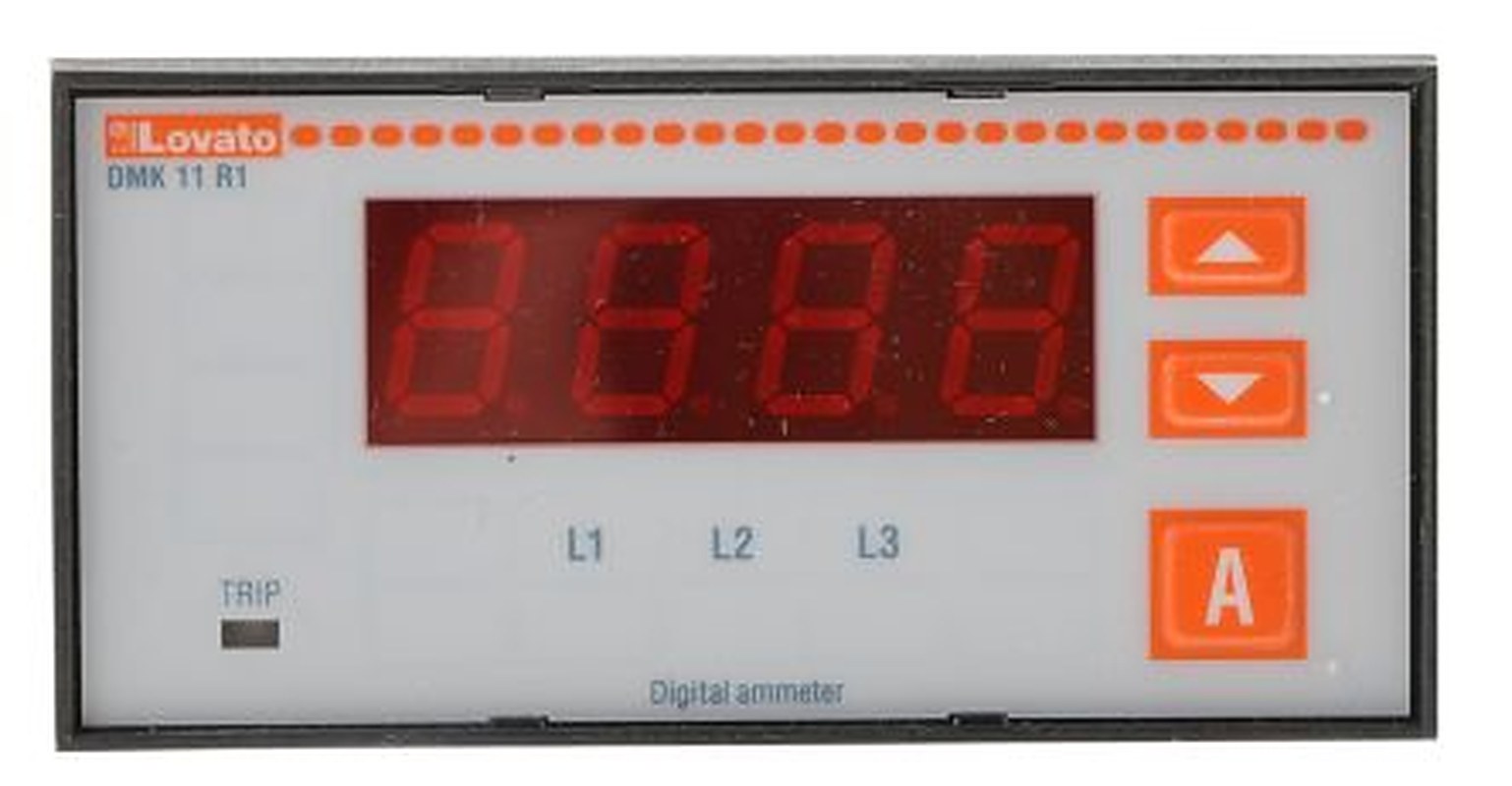 Lovato DMK Digital Ammeter 5 A AC, 45 mm x 91 mm, ±0.5 %