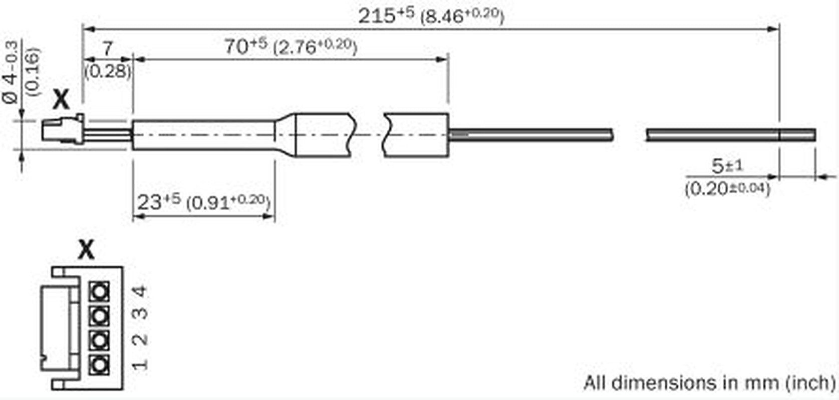 SICK DOL Connector Cable, 0.14 mm² CSA, Unscreened, 200 mm