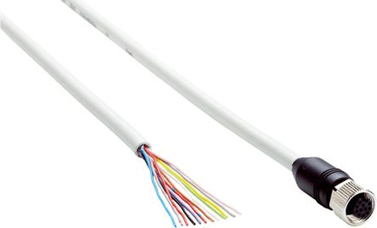 SICK Female 12 way M12, Straight to Unterminated Free Cable End Connector Cable, 5 m