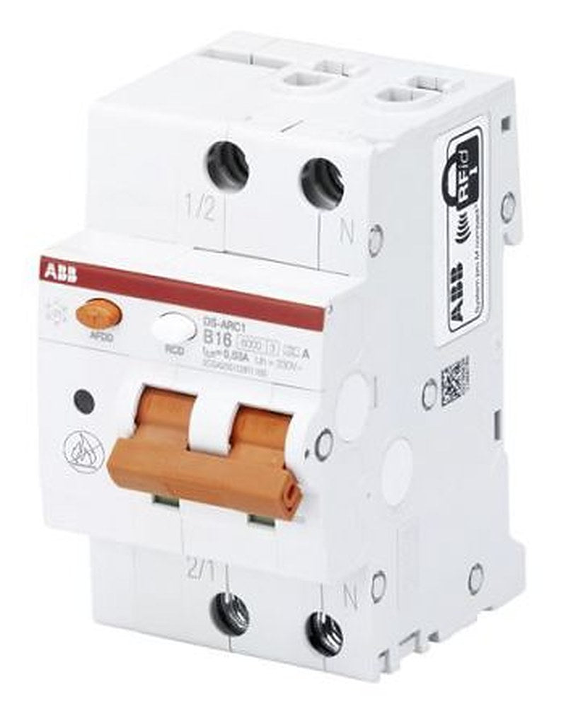 ABB Residual Current Circuit Breaker with Overload Protection, 13A Current Rating, 1-Pole, 30 mA Trip Sensitivity, Type