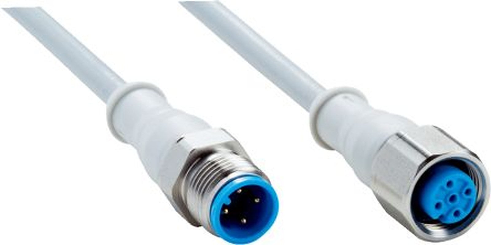 SICK Female 4 way Straight to Male 8 way Straight Connector Cable, 2 m