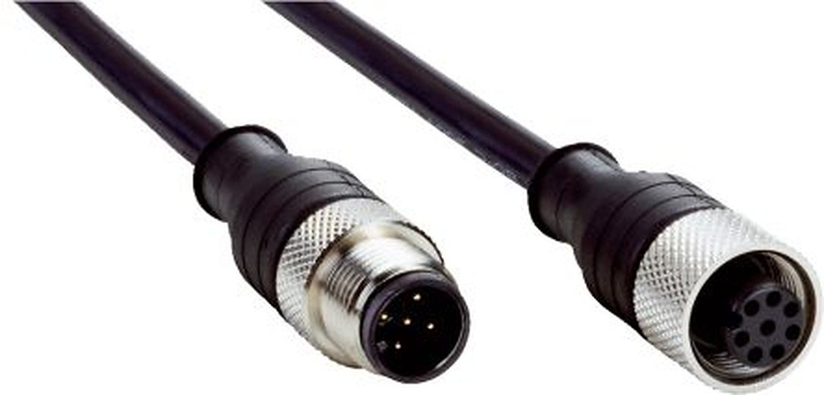SICK Female 5 way Straight to Male 8 way Straight Connector Cable, 100 mm