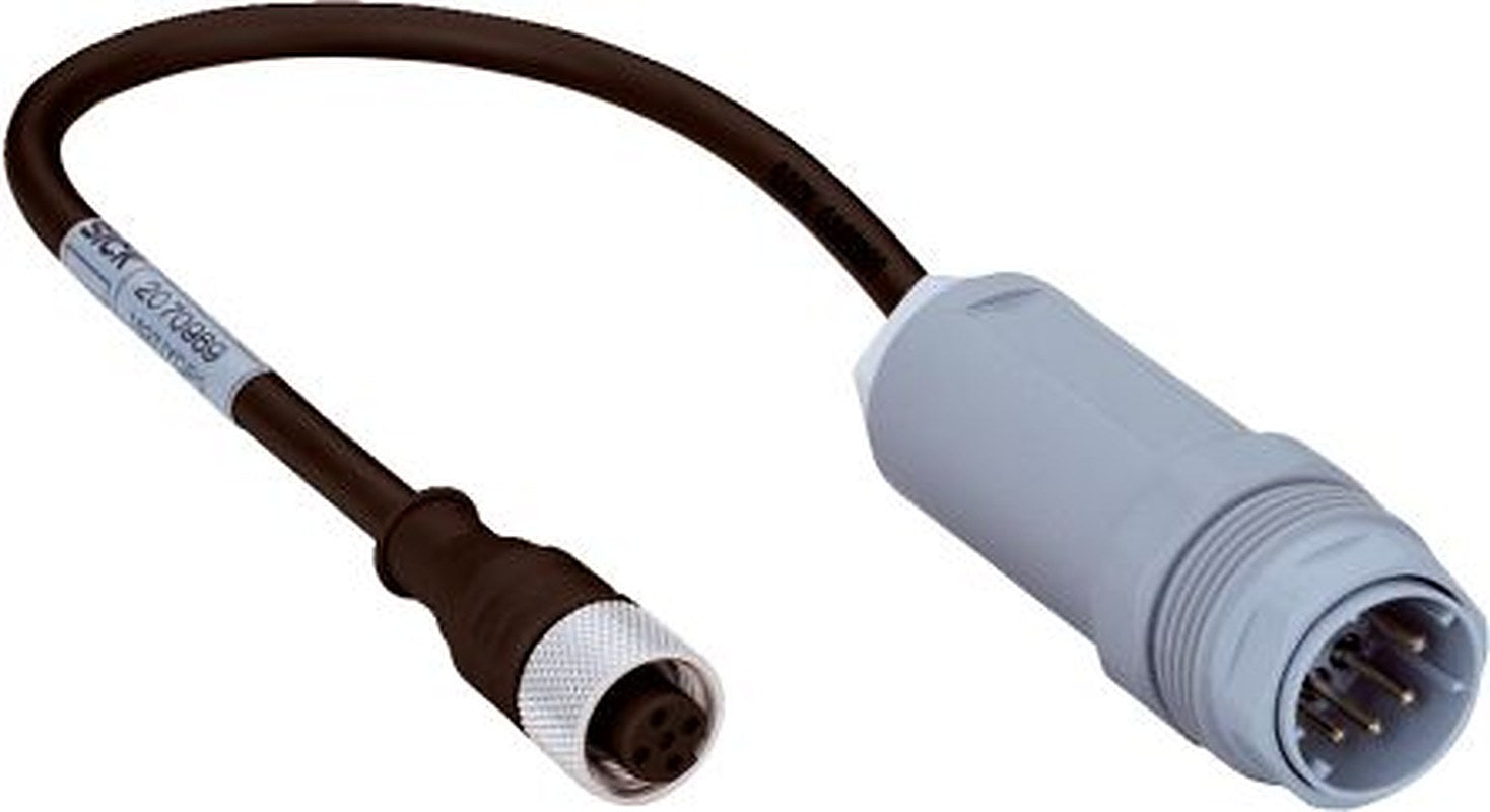 SICK Female 5 way Straight to Male 8 way M12 Connector Cable, 250 mm