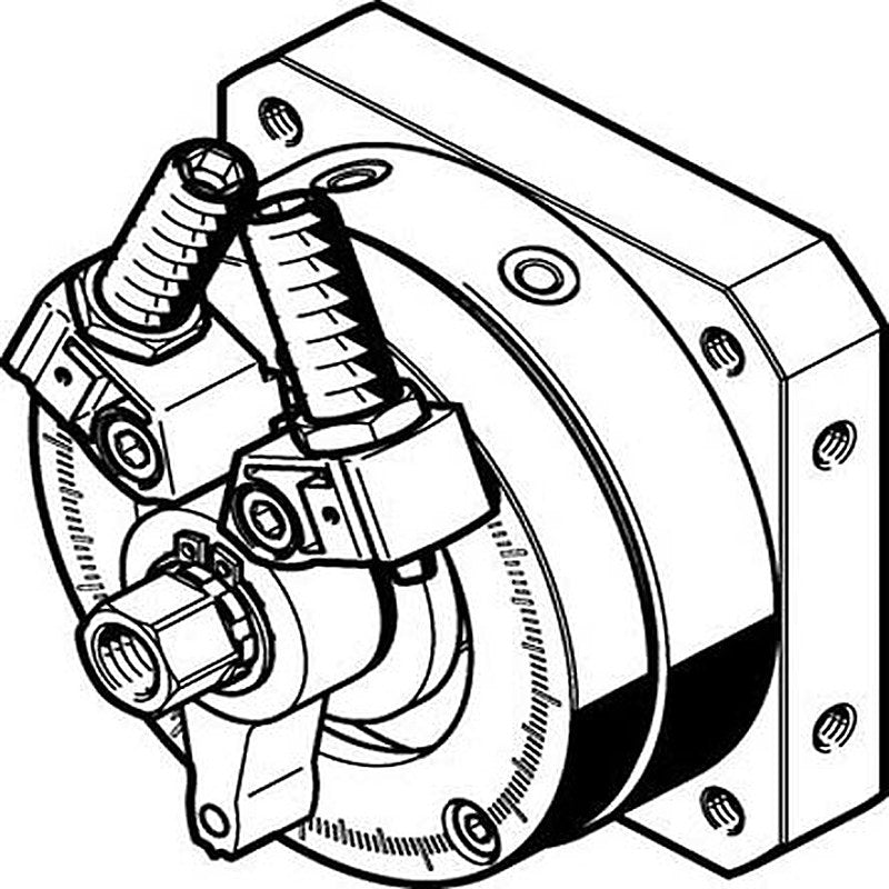 Festo DSM Series 10 bar Double Acting Action Pneumatic Rotary Actuator, 12 mm Bore, 246 °