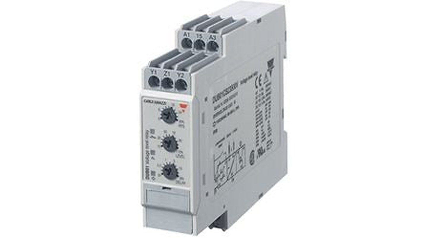 Carlo Gavazzi Monitoring Relay, 1 Phase, 2/500 V ac Monitor Range, SPDT, DIN Rail, 24 V, 48V ac 24 V dc