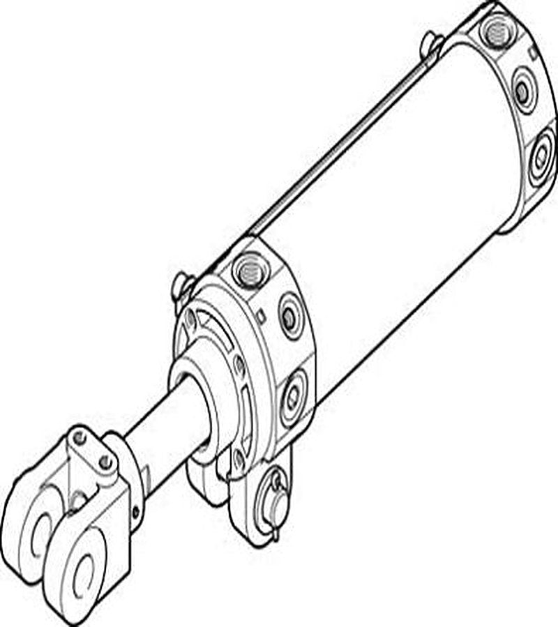 Festo Pneumatic Piston Rod Cylinder - 63 mm Bore, 125 mm DW Series, Double Acting Acting