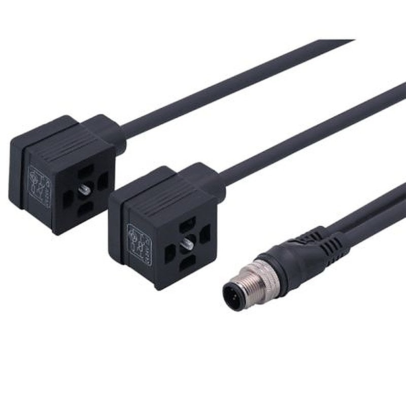 ifm electronic Male 1 way Straight to Female 2 way Valve Connector Actuator/Sensor Cable, 3 m