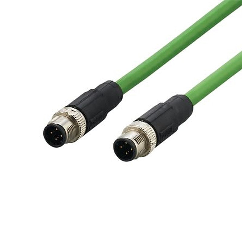 ifm electronic E211, 2 m Ethernet Cable, Green Straight to Male Straight Male, Shielded Polyvinyl Chloride Sheath