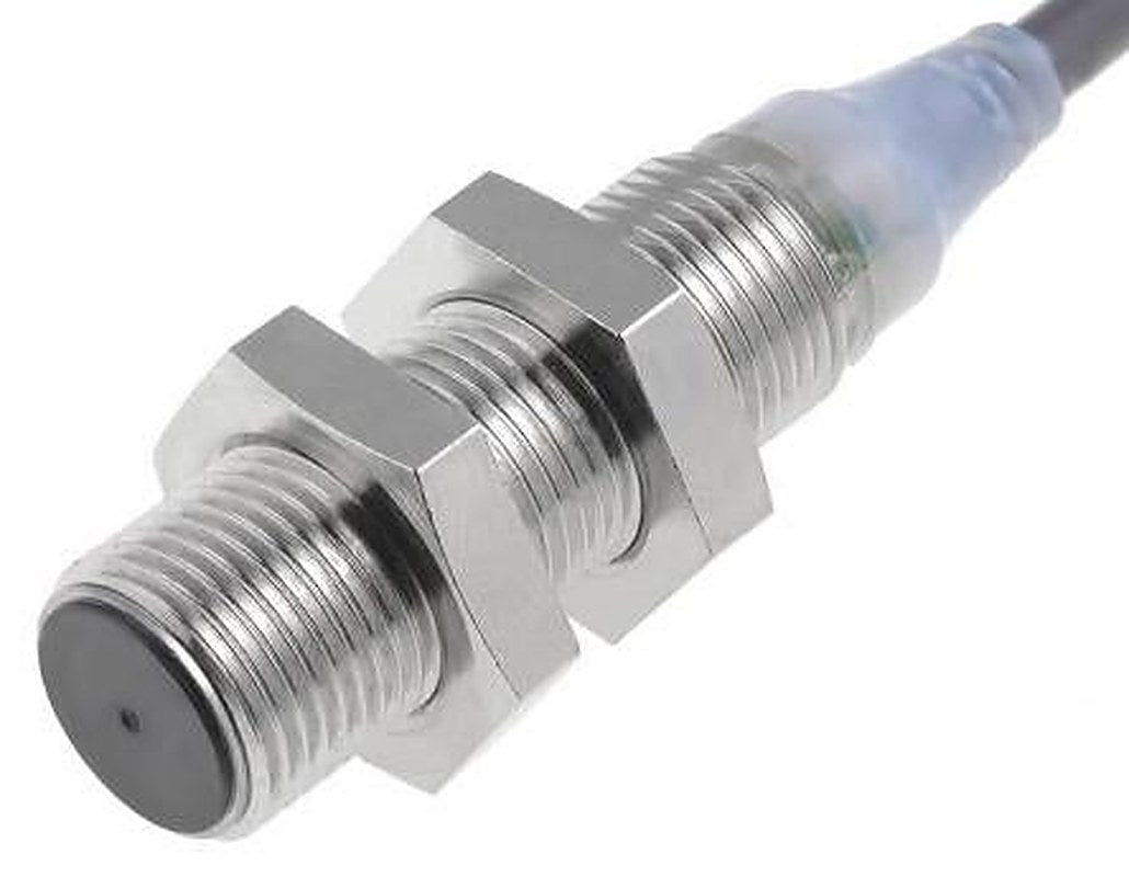 Omron E2A-M12KS04-WP-B2 5M Threaded Barrel Inductive Proximity Sensor, M12 PNP E2A 24V dc 4 mm 240 V ac 32 V dc 200mA
