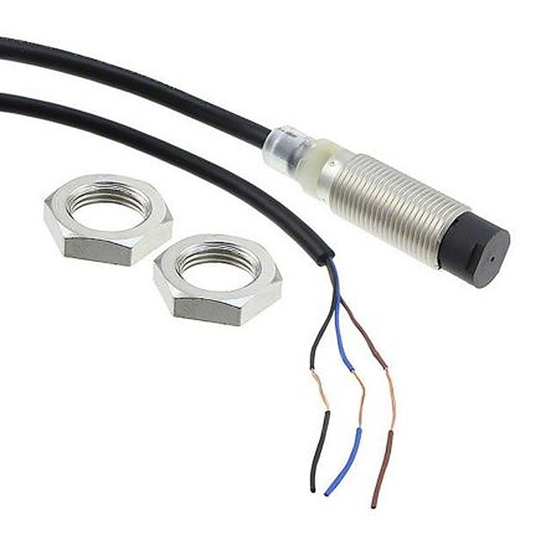 Omron E2B-M12KN08-WP-B1 5M Threaded Barrel Inductive Proximity Sensor, M12 PNP E2B 30V dc 8 mm 30 V dc 200mA