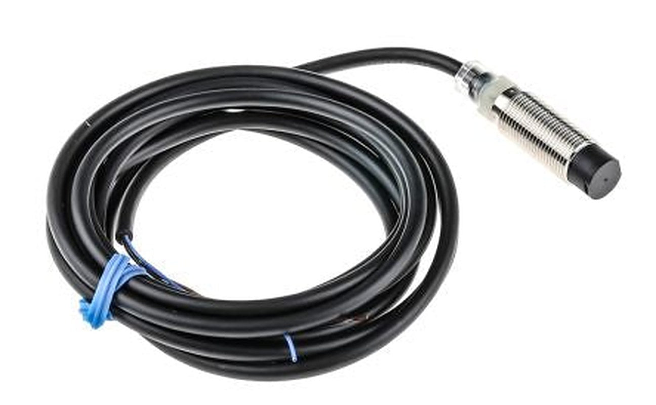 Omron E2B-M12KN08-WP-C1 2M Threaded Barrel Inductive Proximity Sensor, M12 NPN E2B 24V dc 8 mm 30 V dc 200mA