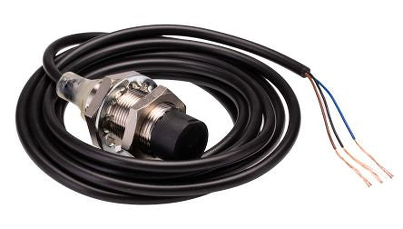 Omron E2B-M18KN16-WP-B2 2M Threaded Barrel Inductive Proximity Sensor, M18 PNP E2B 24V dc 16 mm 30 V dc 200mA