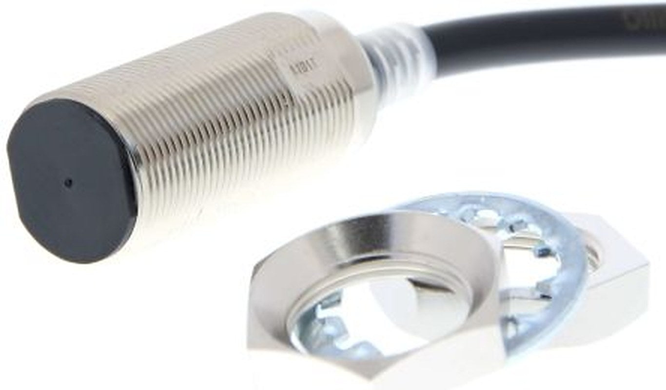 Omron E2E-X11D218-T 5M Threaded Barrel Inductive Proximity Sensor, M18 2-Wire E2E 30V 11 mm 30 V dc 100mA, 3 mA