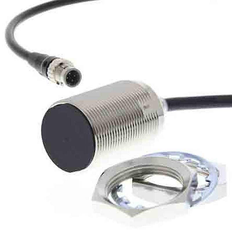 Omron E2E-X22B1T30-M1TJ 0.3M Threaded Barrel Inductive Proximity Sensor, M30 PNP E2E 30V dc 22 mm 24 V dc 200mA