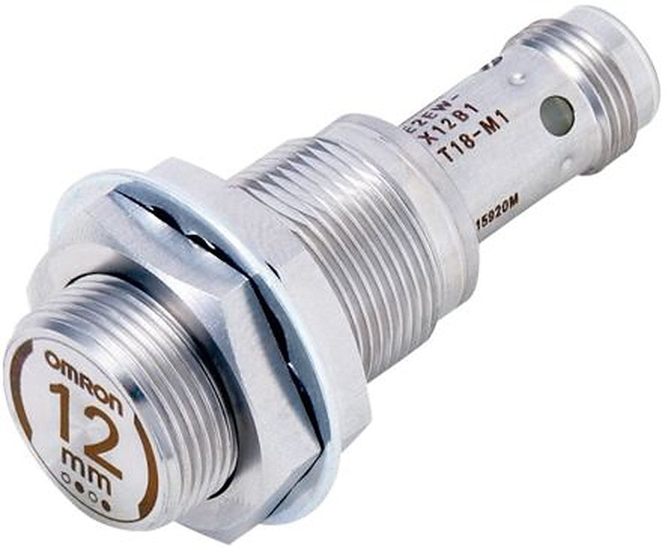 Omron E2EW-X12B1T18-M1 Threaded Barrel Inductive Proximity Sensor, M18 PNP E2EW 30V dc 12 mm 30 V dc 200mA