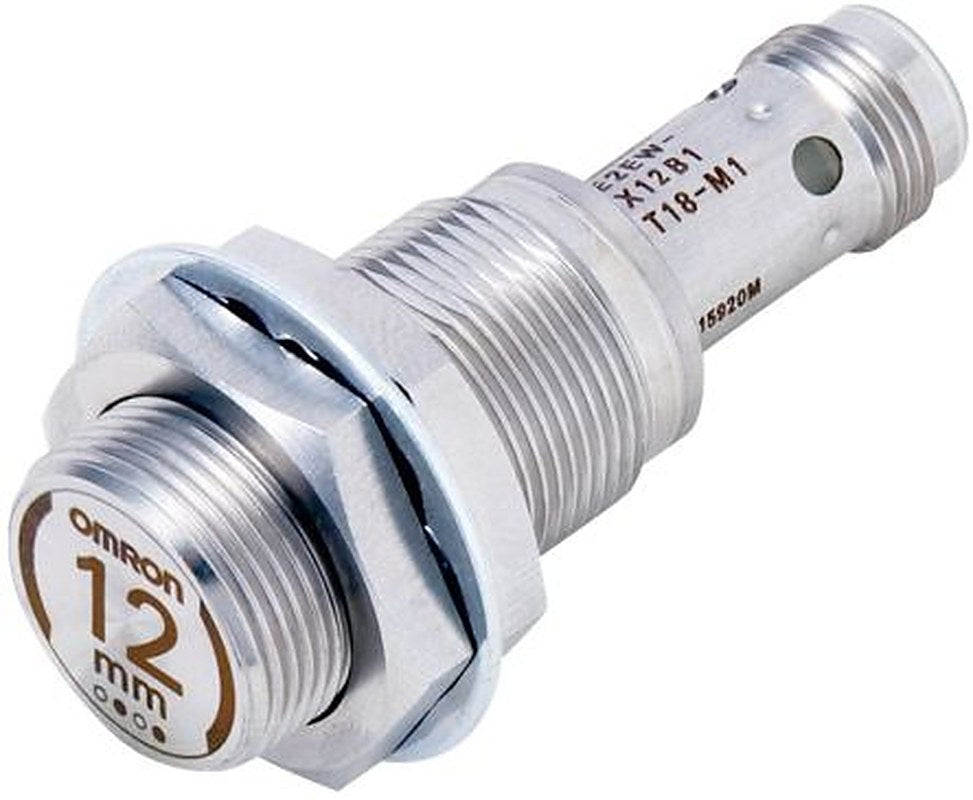 Omron E2EW-X12B3T18-M1 Threaded Barrel Inductive Proximity Sensor, M18 PNP E2EW 30V dc 12 mm 30 V dc 200mA