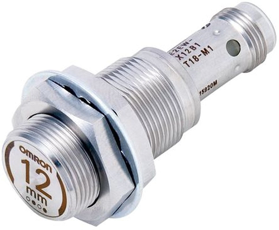 Omron E2EW-X12C118-M1 Threaded Barrel Inductive Proximity Sensor, M18 NPN E2EW 30V dc 12 mm 30 V dc 200mA