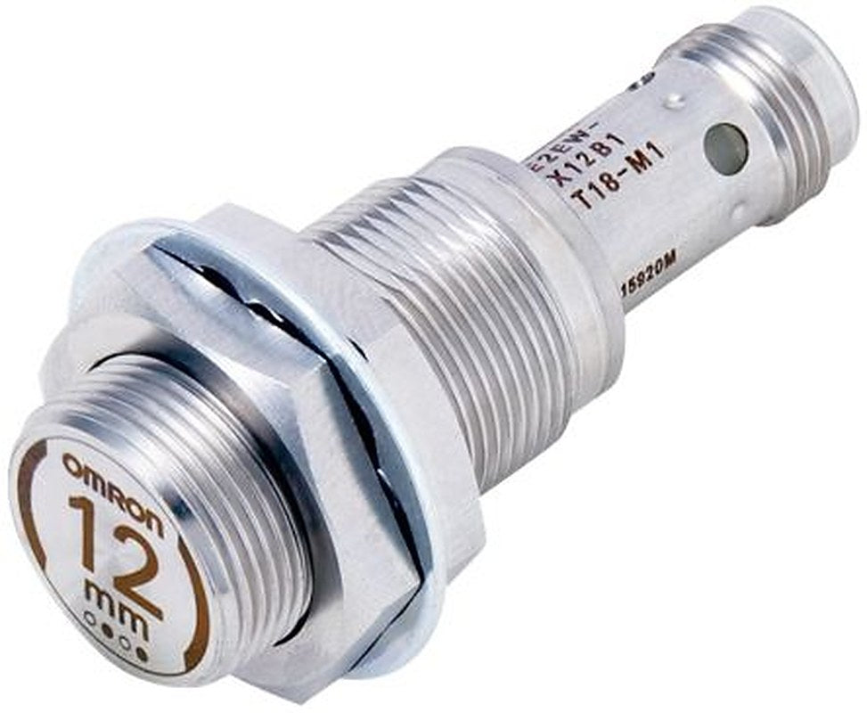 Omron E2EW-X12C318-M1 Threaded Barrel Inductive Proximity Sensor, M18 NPN E2EW 30V dc 12 mm 30 V dc 100mA