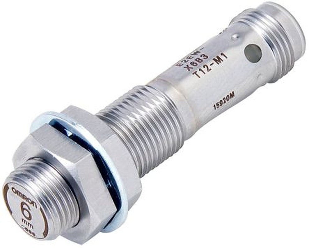 Omron E2EW-X6B212-M1 Threaded Barrel Inductive Proximity Sensor, M12 PNP E2EW 30V dc 6 mm 30 V dc 200mA