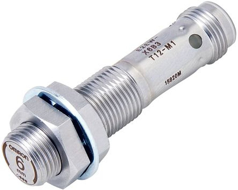Omron E2EW-X6B3T12-M1 Threaded Barrel Inductive Proximity Sensor, M12 PNP E2EW 30V dc 6 mm 30 V dc 100mA