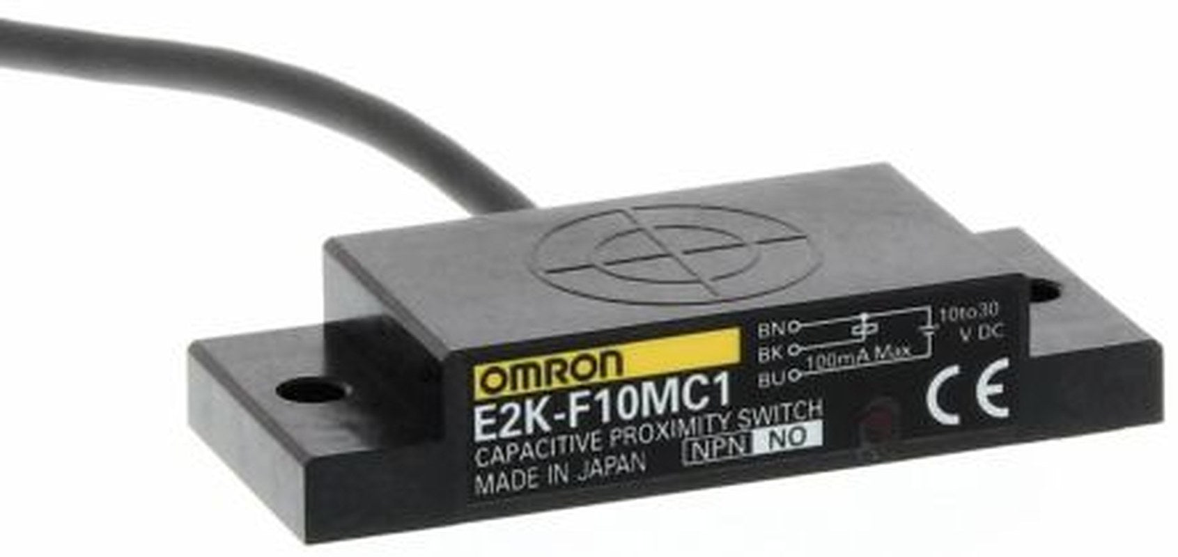 Omron E2K-F10MC1 2M Flat Capacitive Proximity Sensor E2K-F 10 mm NPN 100mA 30V 30 V dc