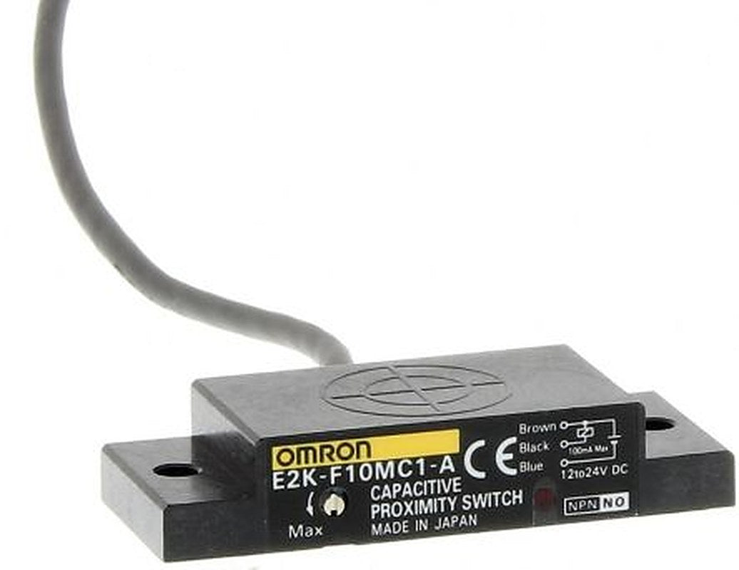 Omron E2K-F10MC1-A 2M Flat Capacitive Proximity Sensor E2K-F 10 mm NPN 100mA 24V dc 30 V dc
