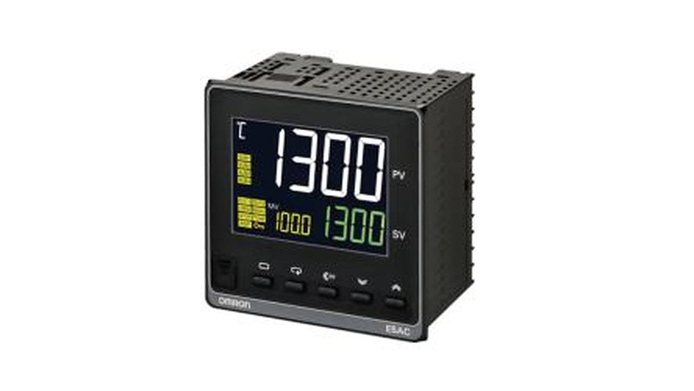 Omron E5AC DIN Rail Temperature Controller 1 Input, 2 Output Relay 240V ac ON, OFF