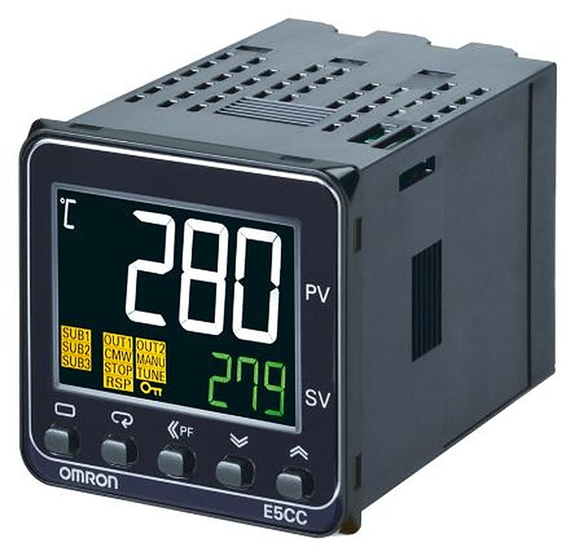 Omron E5CC Panel Mount PID Temperature Controller 3 Input, 1 Output Relay 240V ac/dc On-Off