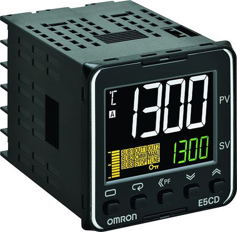 Omron E5CD Panel Mount PID Temperature Controller 2 Input, 2 Output PNP 240V ac On-Off, 2-PID Controller, PID