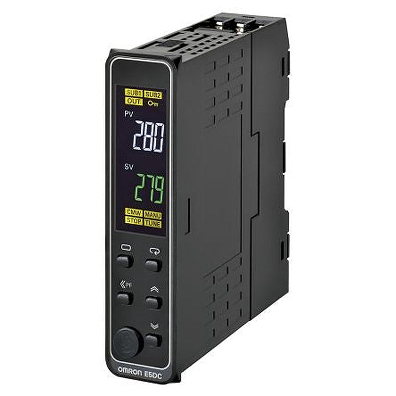 Omron E5DC DIN Rail PID Temperature Controller 1 Input, 2 Output 2 Relay 240V ac/dc PID Controller