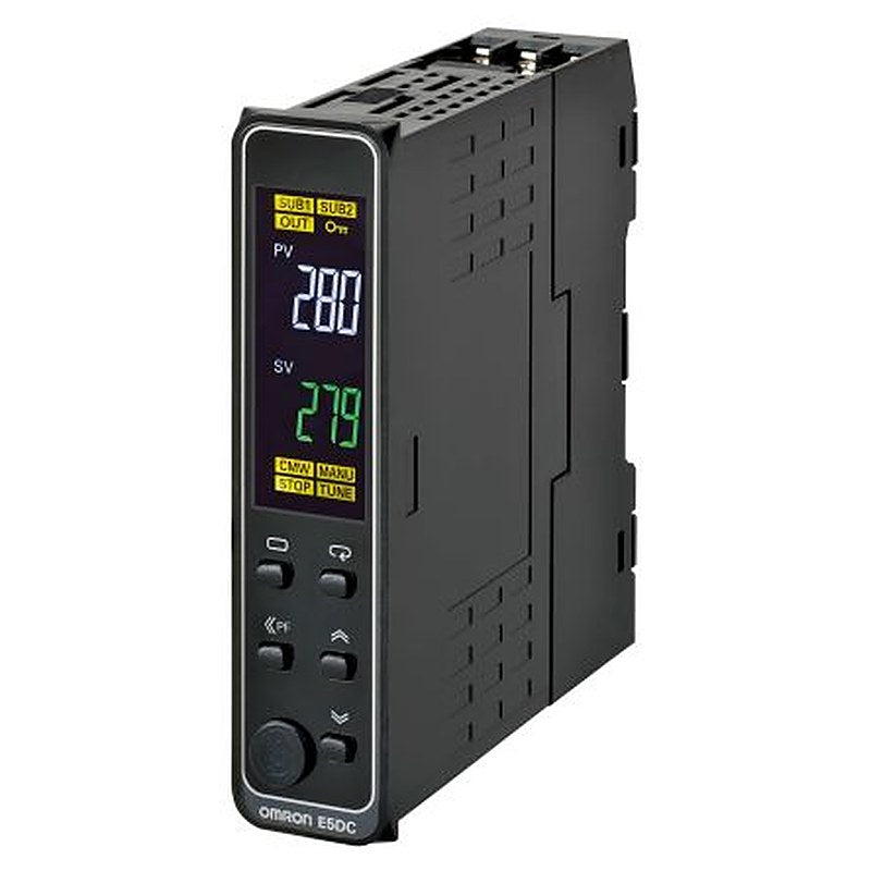 Omron E5DC DIN Rail PID Temperature Controller, 2 Output Relay 240V ac On-Off