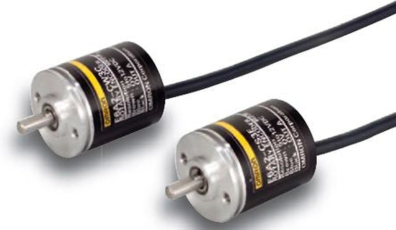 Omron E6A2 Series Incremental Incremental Encoder 24V dc, 100 ppr ppr, NPN Open Collector Signal, Solid Type, 4 mm Shaft