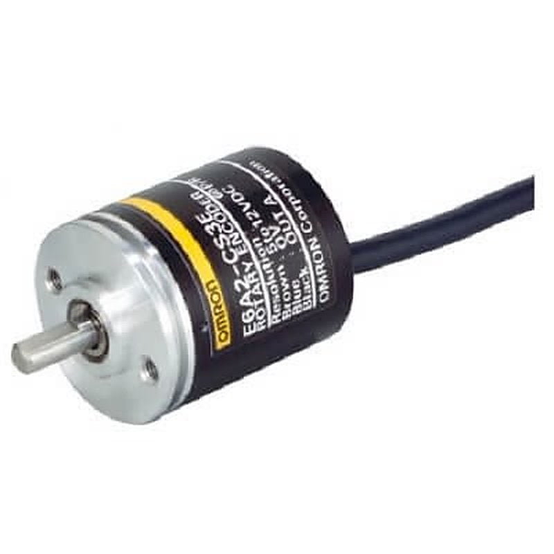 Omron E6A2-C Series Incremental Incremental Encoder 24V, 100 ppr ppr, NPN Open Collector Signal, 4 mm Shaft