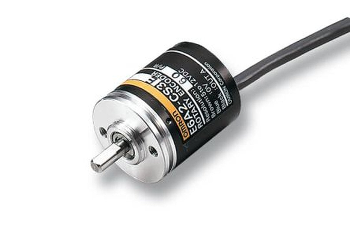 Omron E6A2 Series Incremental Incremental Encoder 24V dc, 500 ppr ppr, NPN Open Collector, NPN Signal, Solid Type, 12 mm