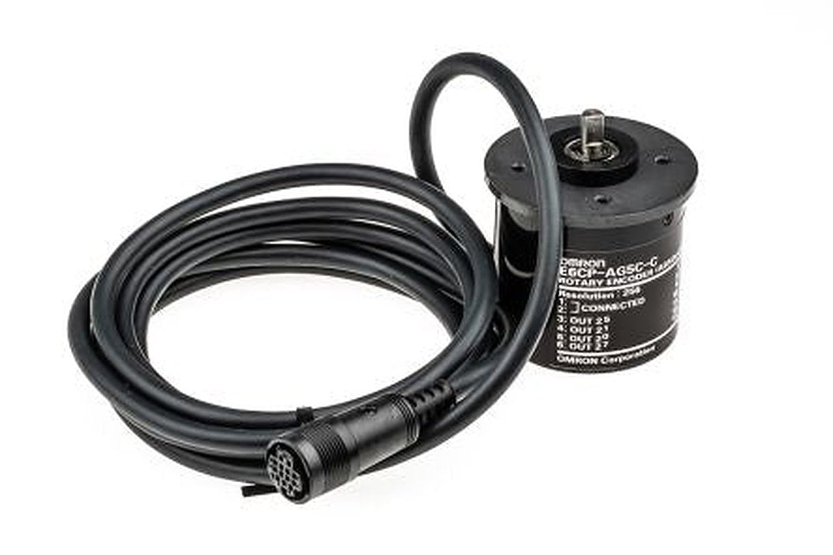 Omron E6CP Series Absolute Encoder 24V dc, 256 ppr ppr, Open Collector Signal, Solid Type, 6 mm Shaft