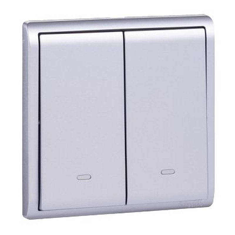 16AX 250V 2 Gang 1 Way Switch with Fluorescent Locator, Lavendar Silver (16AX 250V 2 Gang 1 Way Switch with Fluorescent Locator Lavendar Silver) is a Schneider Electric product. Designed for reliable performance and long service life. Available across Iraq — contact us for pricing and delivery options.