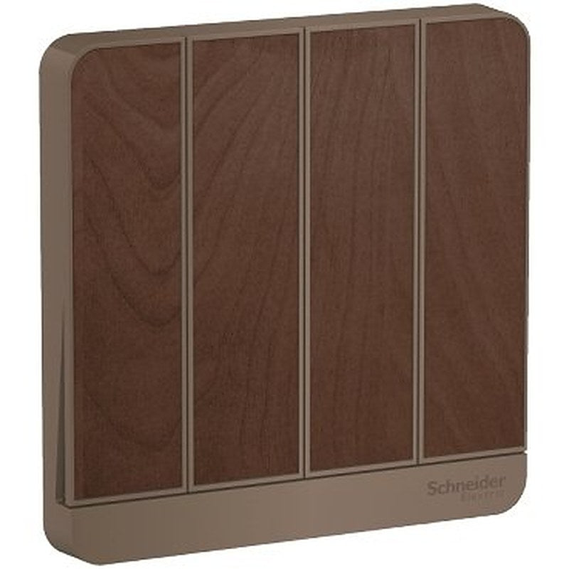 AvatarOn, 4 switches, 16AX, 250V, 2 way, Wood (AvatarOn 4 switches) is a Schneider Electric product. Designed for reliable performance and long service life. Available across Iraq — contact us for pricing and delivery options.
