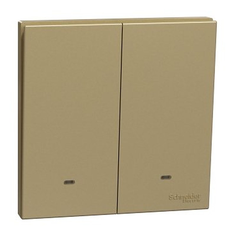 Switch with Fluorescent Locator, AvatarOn C, 1 way, 2 gang, 16AX, 250V, wine gold (Switch with Fluorescent Locator AvatarOn C) is a Schneider Electric product. Designed for reliable performance and long service life. Available across Iraq — contact us for pricing and delivery options.