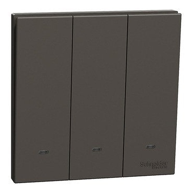 Switch with Fluorescent Locator, AvatarOn C, 1 way, 3 gang, 16AX, 250V, dark grey (Switch with Fluorescent Locator AvatarOn C) is a Schneider Electric product. Designed for reliable performance and long service life. Available across Iraq — contact us for pricing and delivery options.