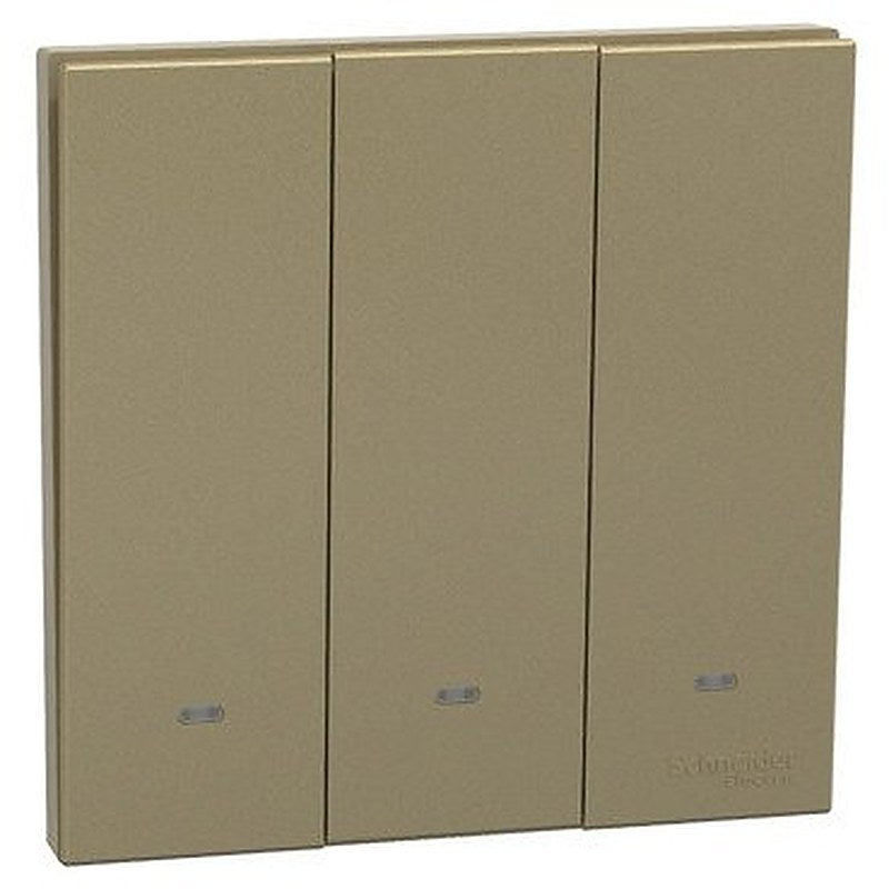 Momentary switch, AvatarOn C, 10A 250V, 3 gang, with fluorescent lamp, wine gold (Momentary switch AvatarOn C) is a Schneider Electric product. Designed for reliable performance and long service life. Available across Iraq — contact us for pricing and delivery options.