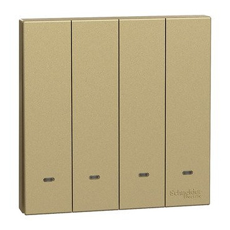 Switch with Fluorescent Locator, AvatarOn C, 2 way, 4 gang, 16AX, 250V, wine gold (Switch with Fluorescent Locator AvatarOn C) is a Schneider Electric product. Designed for reliable performance and long service life. Available across Iraq — contact us for pricing and delivery options.