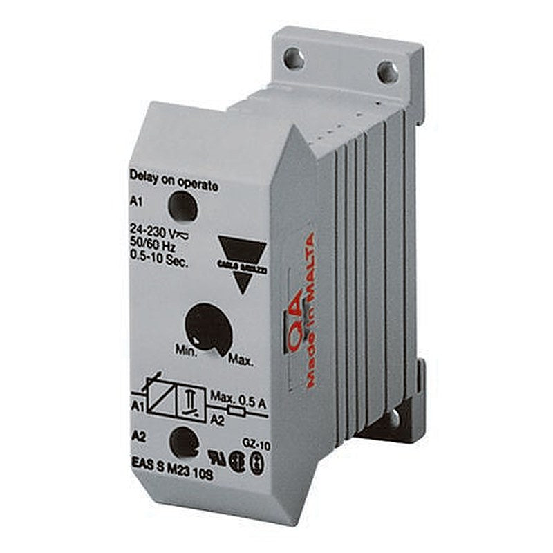 Carlo Gavazzi DIN Rail Timer Relay, 1-Contact, 230 V ac 230V ac, 0.5 to 10 min, 1-Function, SPST Switch Configuration