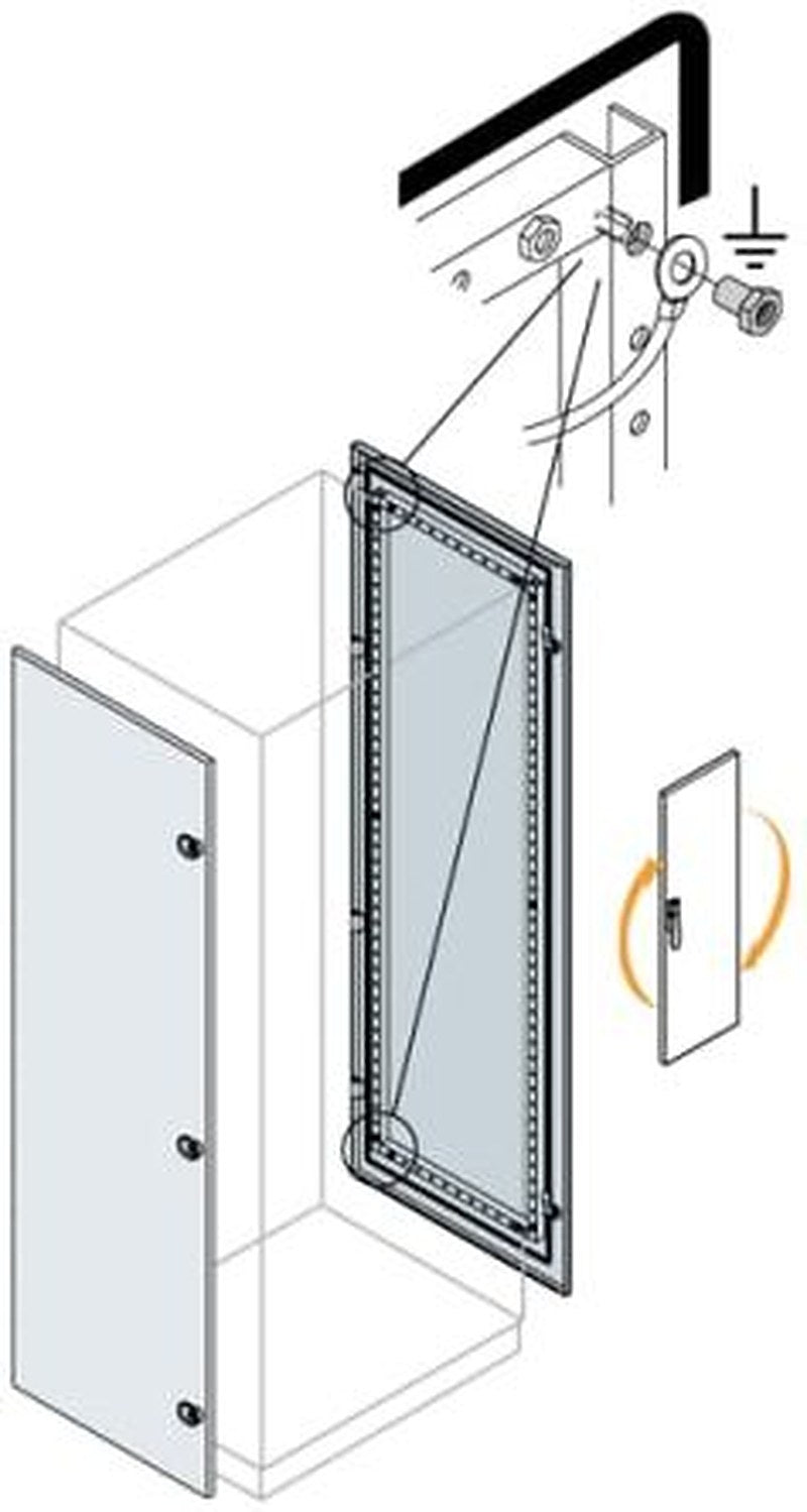 ABB AM2 Series Steel RAL 7035 Single Door, 400 mm H, 400mm W, 1.8 m L for Use with IS2 Enclosures