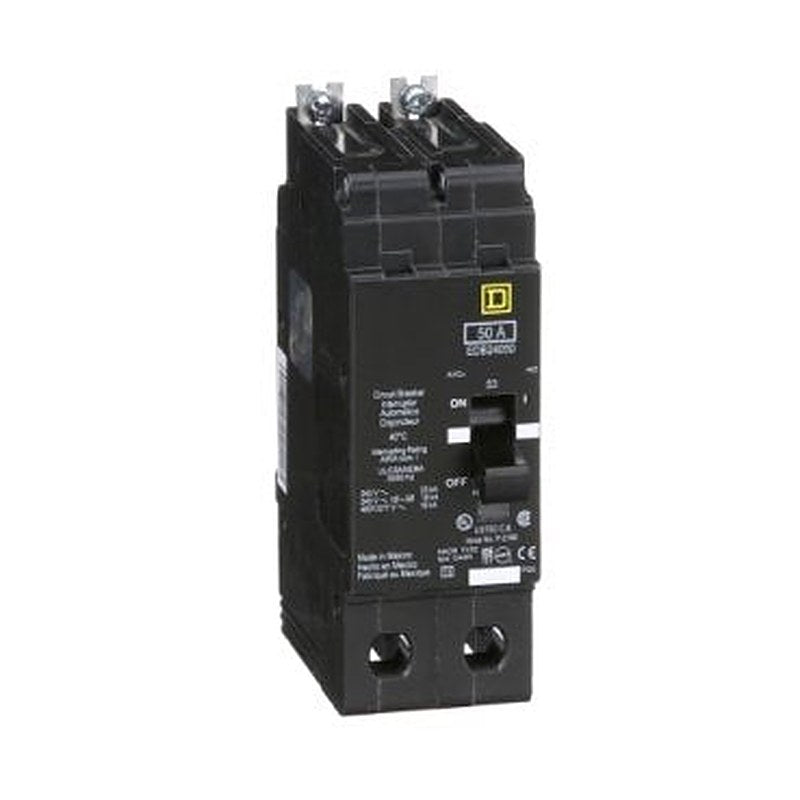 Mini circuit breaker, E-Frame, 50A, 2 pole, 480Y/277VAC, 25kA max, bolt on [TAA] (Mini circuit breaker E-Frame) is a Schneider Electric product. Designed for reliable performance and long service life. Available across Iraq — contact us for pricing and delivery options.