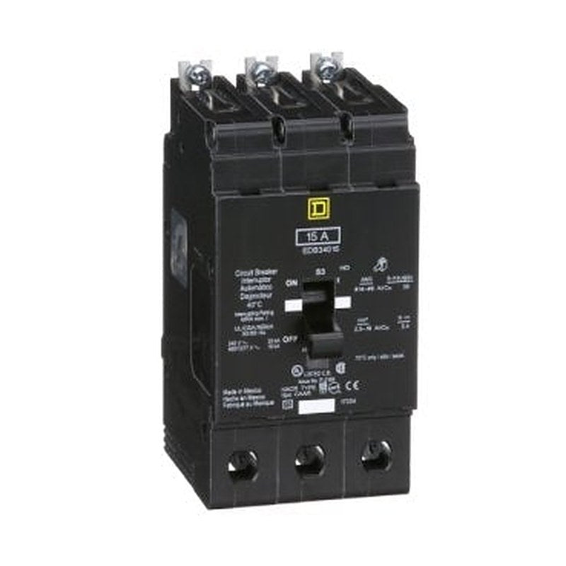 Mini circuit breaker, E-Frame, 15A, 3 pole, 480Y/277VAC, 25kA max, bolt on [TAA] (Mini circuit breaker E-Frame) is a Schneider Electric product. Designed for reliable performance and long service life. Available across Iraq — contact us for pricing and delivery options.