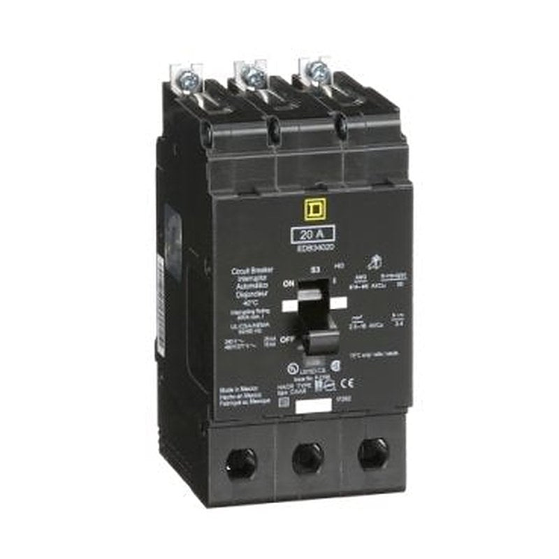 Mini circuit breaker, E-Frame, 20A, 3 pole, 480Y/277VAC, 25kA max, bolt on [TAA] (Mini circuit breaker E-Frame) is a Schneider Electric product. Designed for reliable performance and long service life. Available across Iraq — contact us for pricing and delivery options.