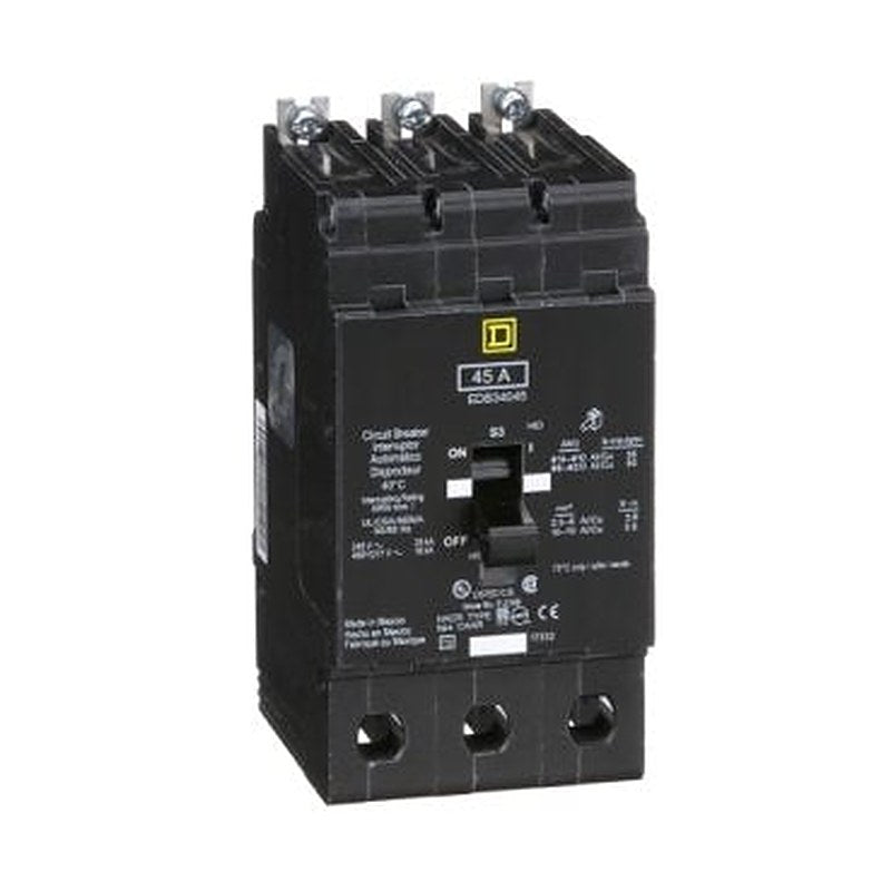 Mini circuit breaker, E-Frame, 45A, 3 pole, 480Y/277VAC, 25kA max, bolt on [TAA] (Mini circuit breaker E-Frame) is a Schneider Electric product. Designed for reliable performance and long service life. Available across Iraq — contact us for pricing and delivery options.